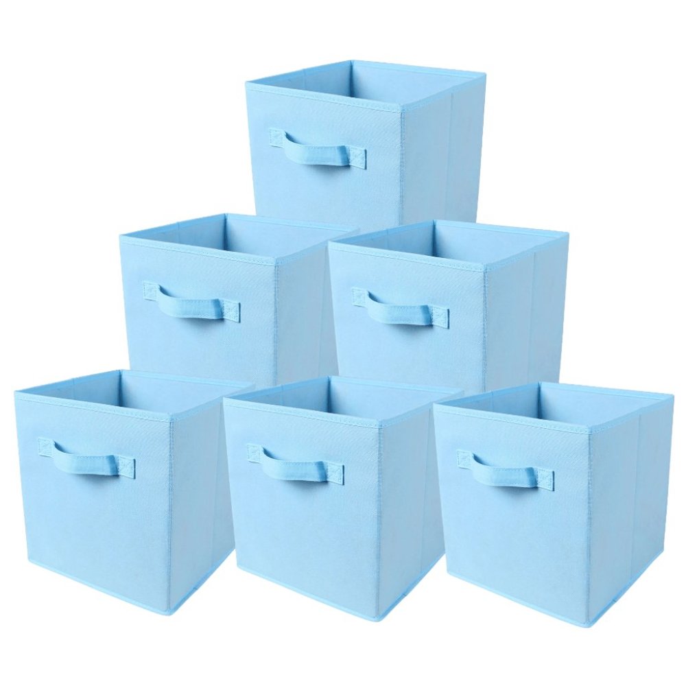 COPY - Foldable Fabric Cube Storage Bin - Sky Blue